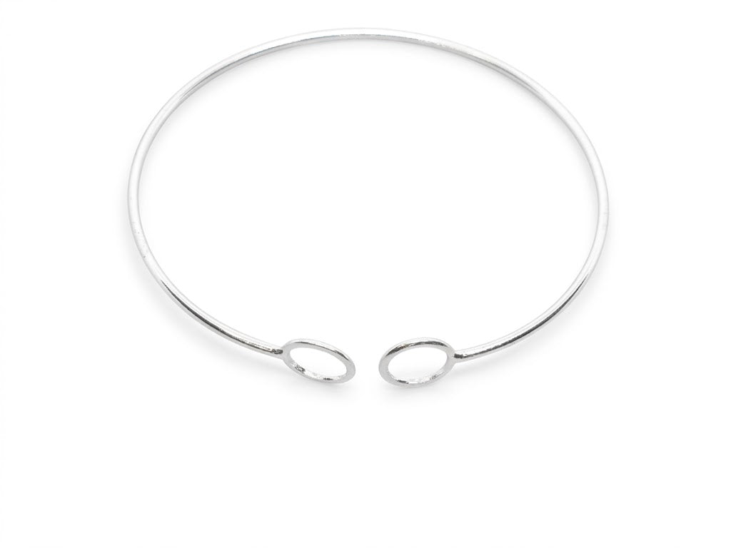 Bracelete Aberto com Ponteiras em Círculos Vazados