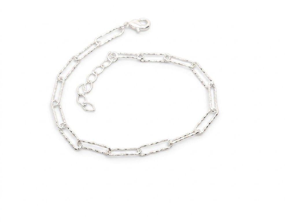 Pulseira Elos Retangulares Estilo Paperclip