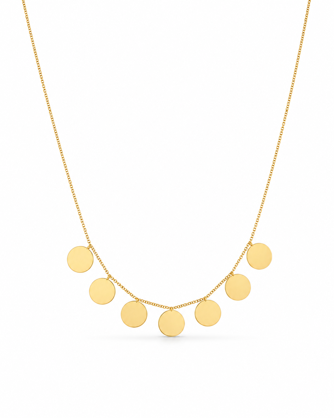 Colar Gargantilha com Medalhas Circulares Lisas Pendentes