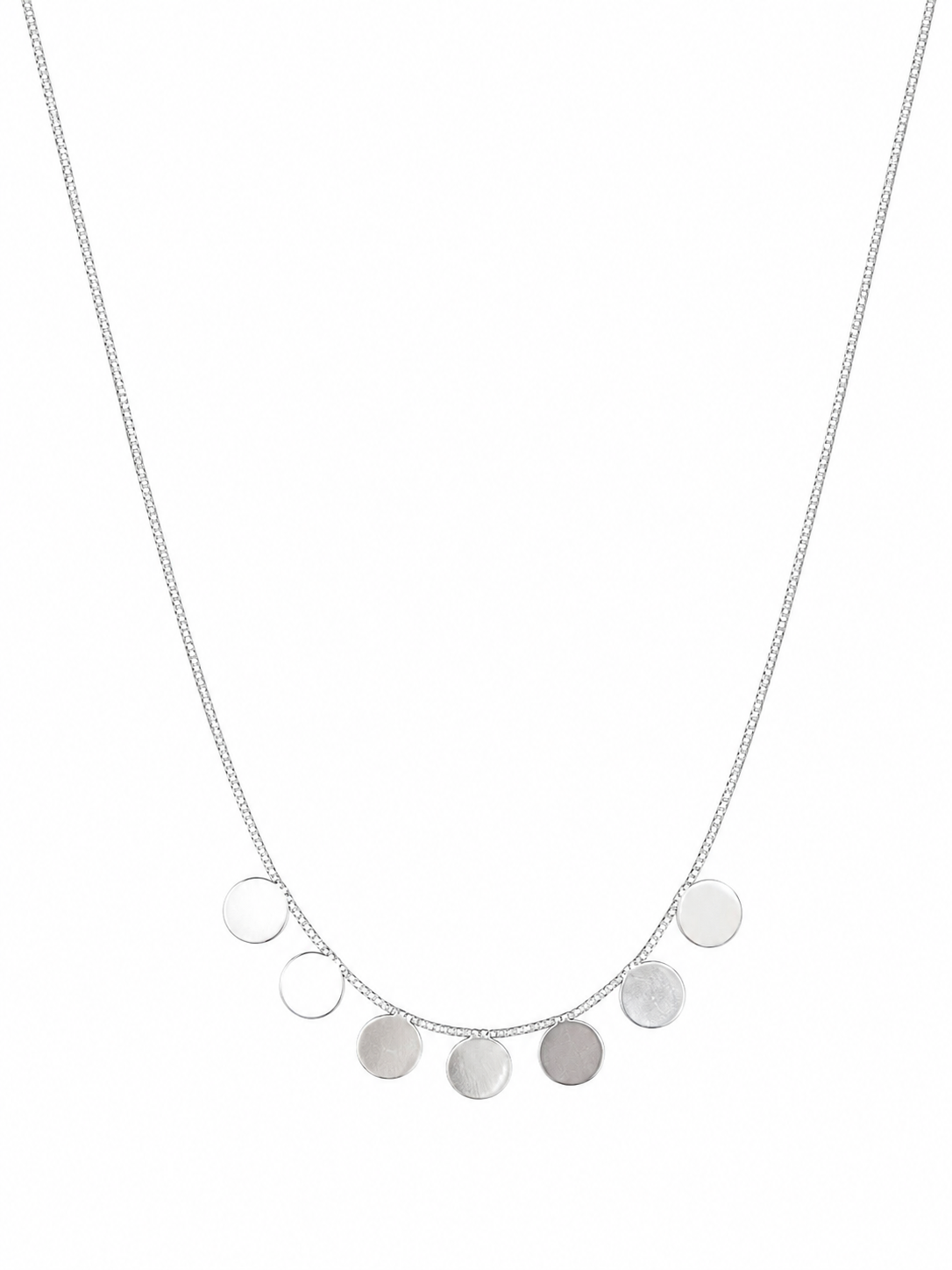 Colar Gargantilha com Medalhas Circulares Lisas Pendentes