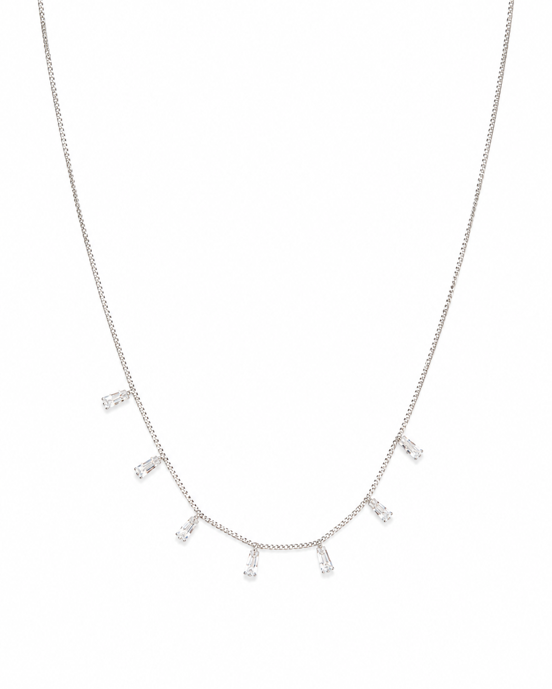 Colar Gargantilha com Gotas de Zircônia Cristal Pendentes