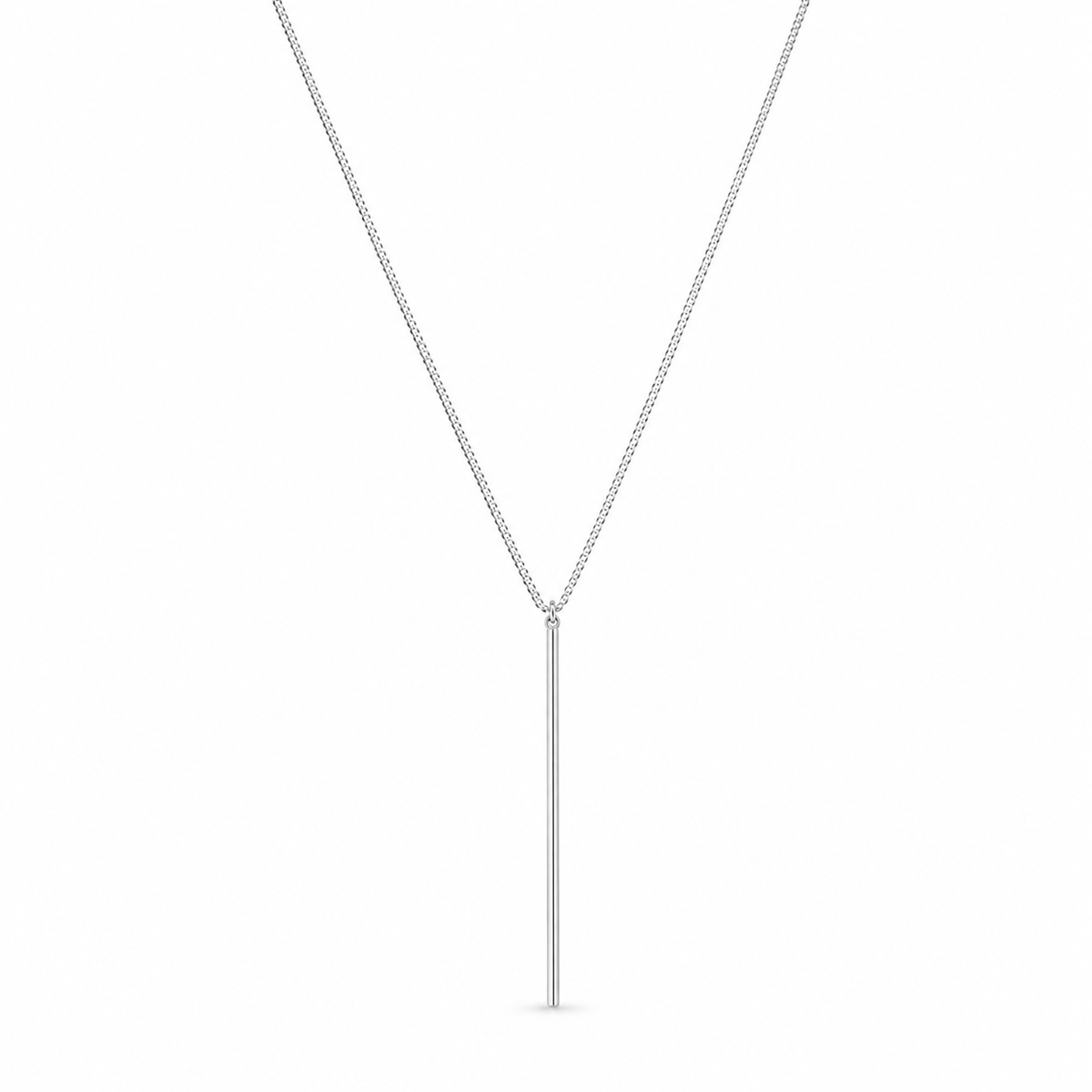 Colar Gravata Minimalista com Barra Linear Polida