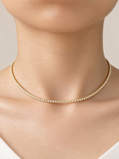 Colar Riviera Clássico Cravejado com Zircônias Cristal