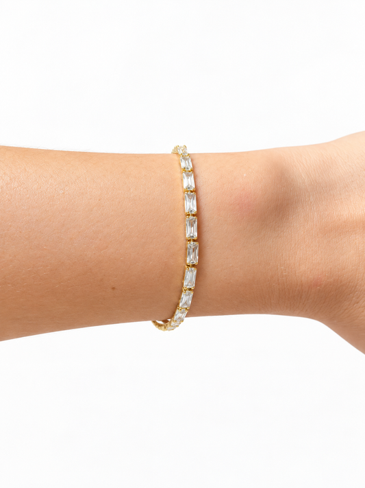 Bracelete Espiral Cravejado com Zircônias Baguete