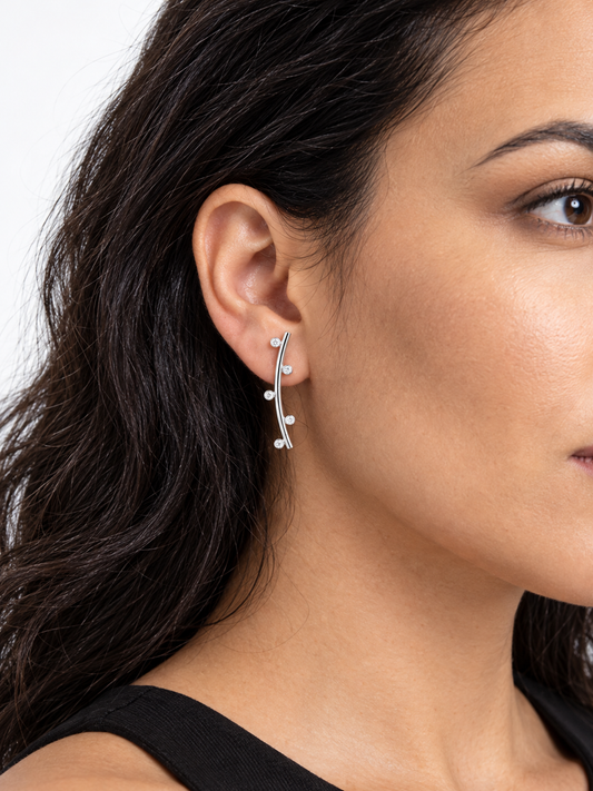 Brinco Ear Cuff Anatômico com Esferas Polidas