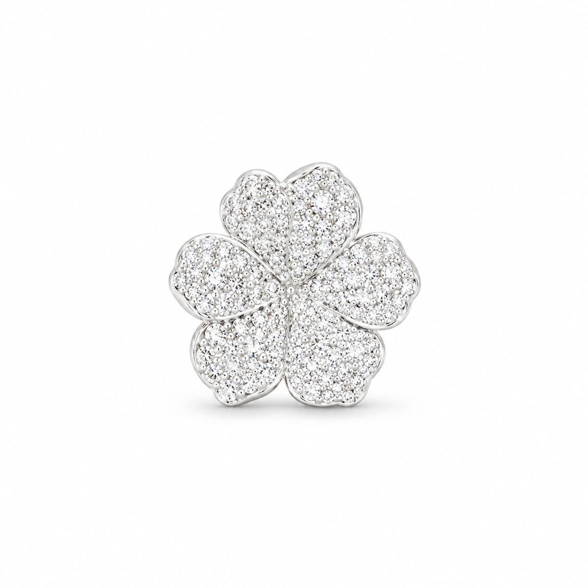 Brinco Flor de Cerejeira com Centro Cravejado