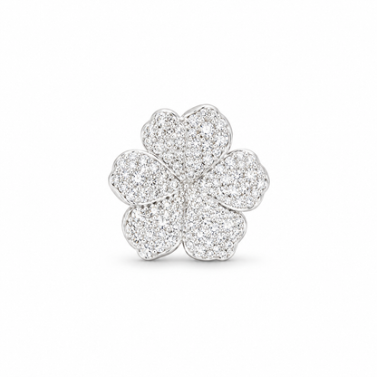 Brinco Flor de Cerejeira com Centro Cravejado
