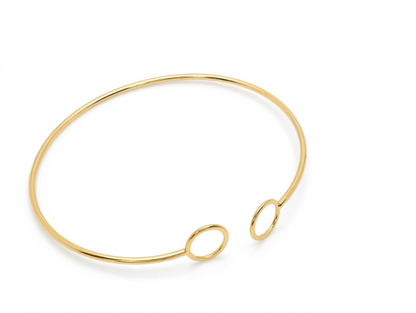 Bracelete Aberto com Ponteiras em Círculos Vazados