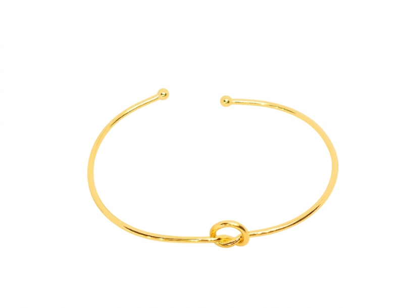 Bracelete Fino Aberto com Detalhe de Nó