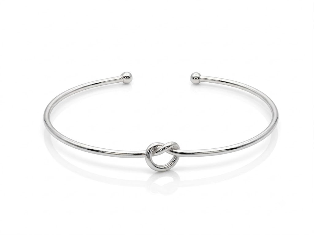 Bracelete Fino Aberto com Detalhe de Nó