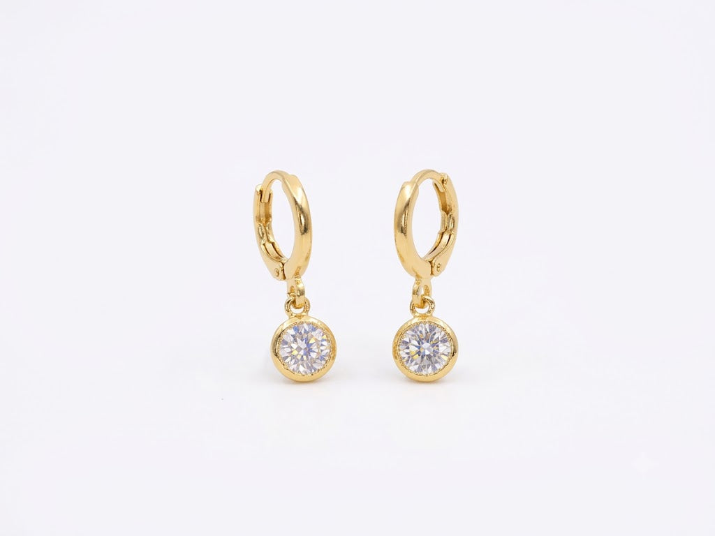 Brinco Argolinha Click com Pingente Ponto de Luz