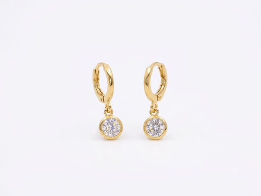Brinco Argolinha Click com Pingente Ponto de Luz