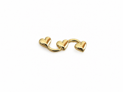 Brinco Ear Cuff Anatômico Curva de Corações Lisos