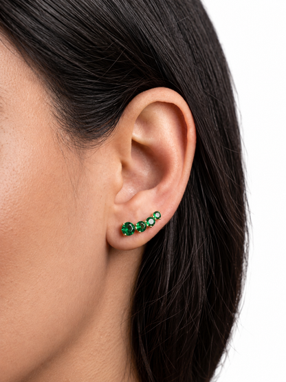 Brinco Ear Cuff Anatômico com Zircônias Facetadas