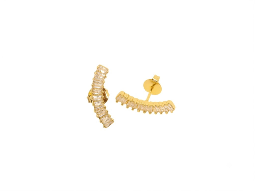 Brinco Ear Cuff Anatômico com Zircônias Baguete