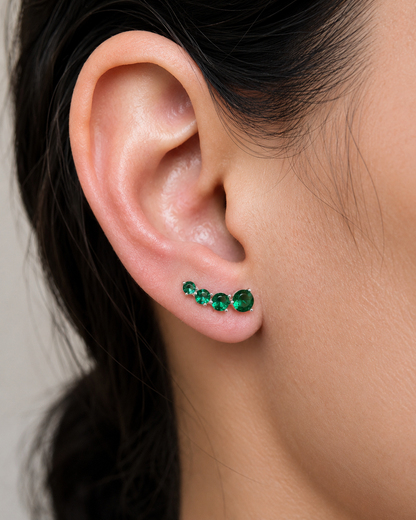 Brinco Ear Cuff Anatômico com Zircônias Facetadas