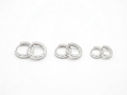 Trio de Argolas Tubulares Lisas com Fecho Click