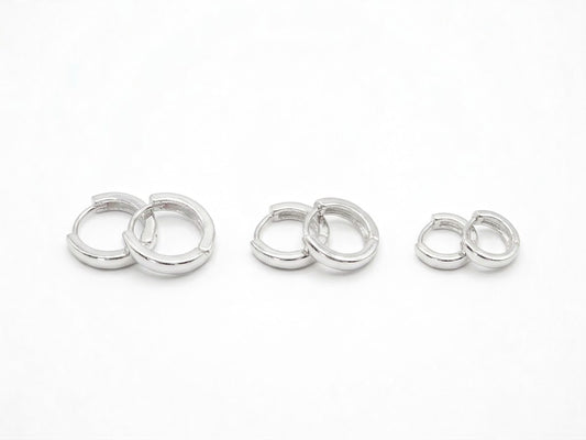 Trio de Argolas Tubulares Lisas com Fecho Click