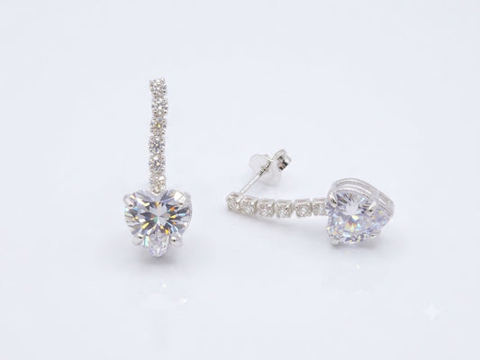 Brinco Pendente com Zircônia Cristal Facetada