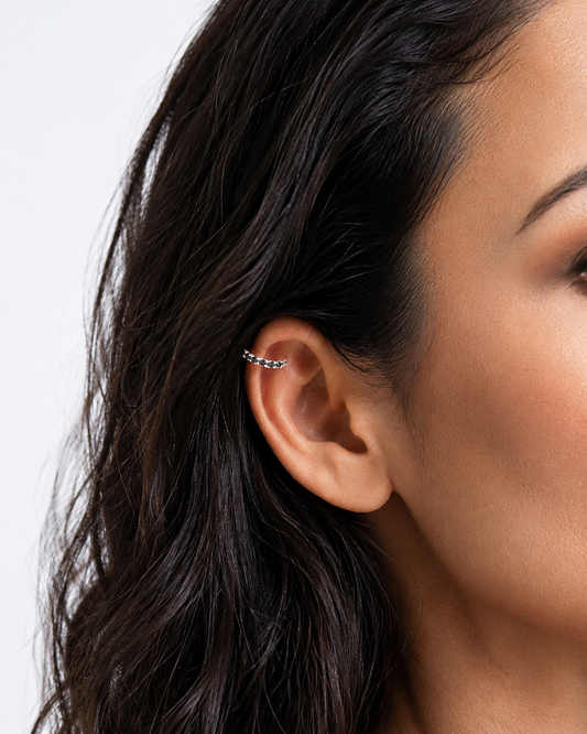 Piercing Fake de Pressão Cravejado com Zircônias