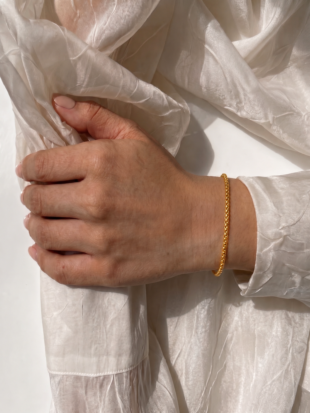 Pulseira Malha Pipoca Tubular Flexível