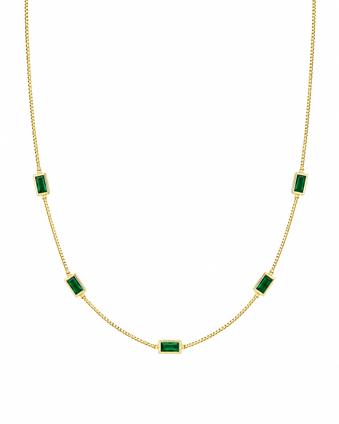 Colar Gargantilha com Zircônias Baguete Facetadas