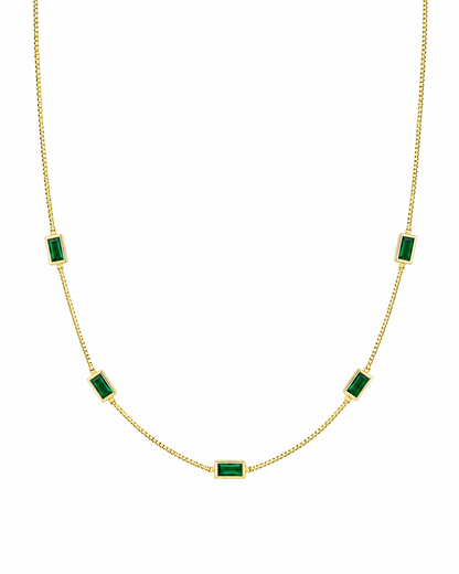 Colar Gargantilha com Zircônias Baguete Facetadas