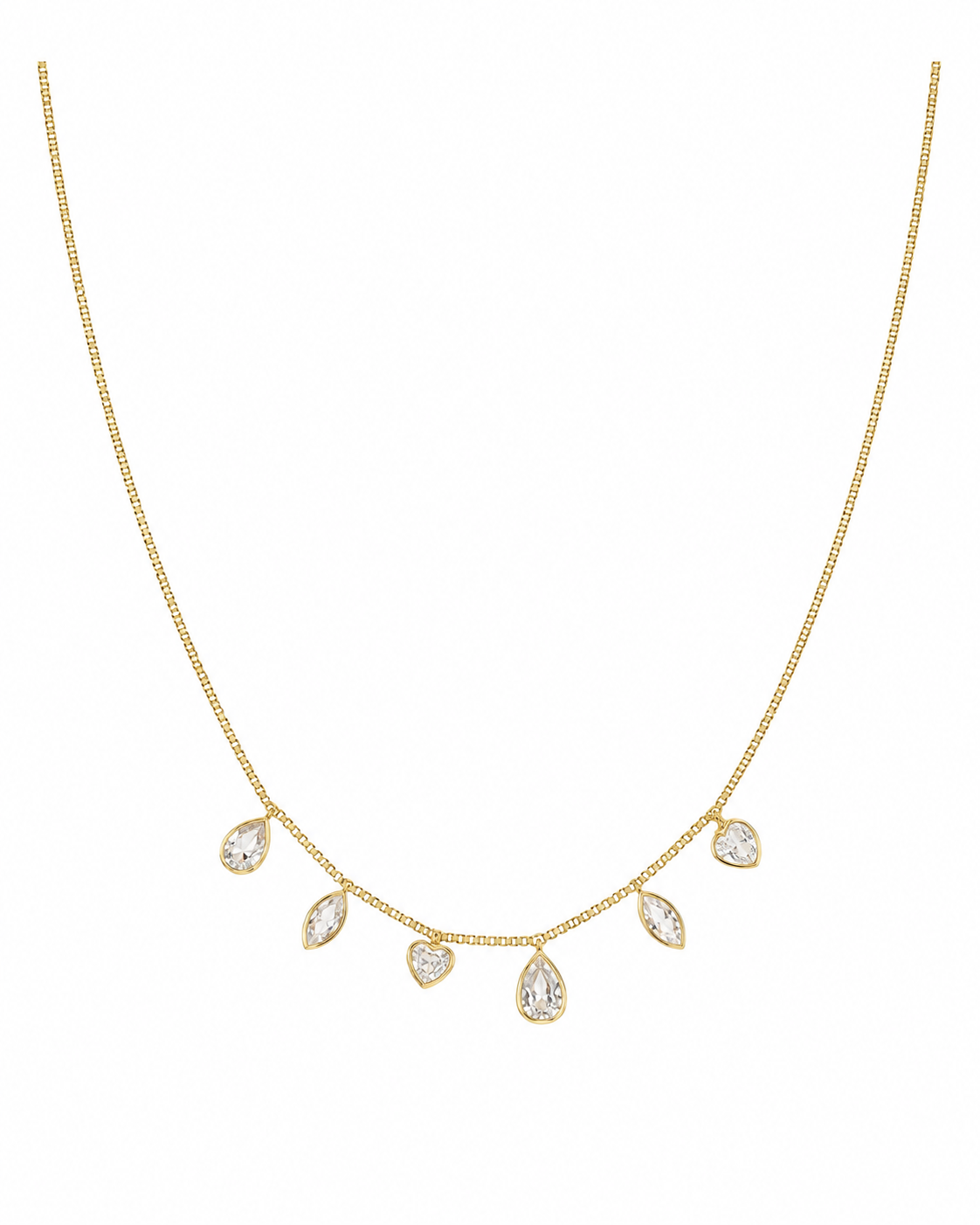 Colar Gargantilha com Gotas de Zircônia Cristal