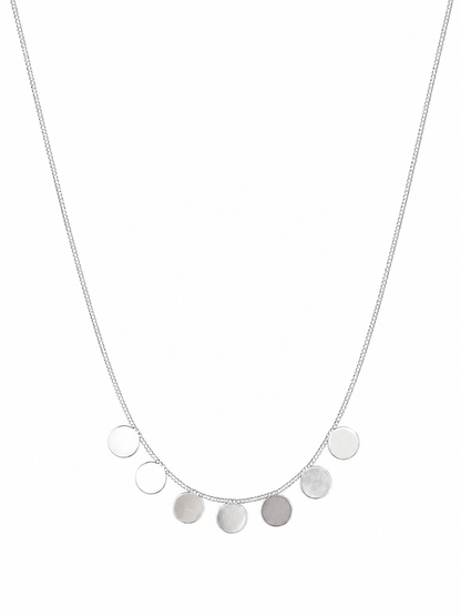 Colar Gargantilha com Medalhas Circulares Lisas Pendentes