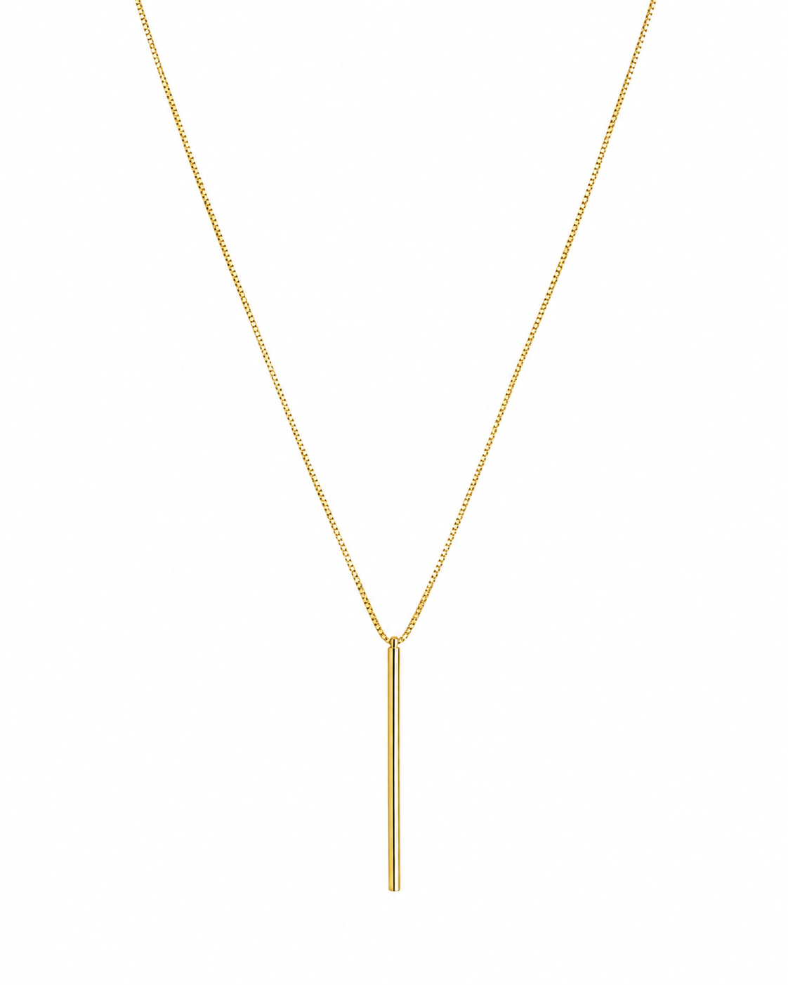 Colar Gravata Minimalista com Barra Linear Polida