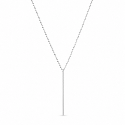 Colar Gravata Minimalista com Barra Linear Polida