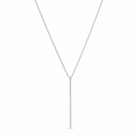 Colar Gravata Minimalista com Barra Linear Polida