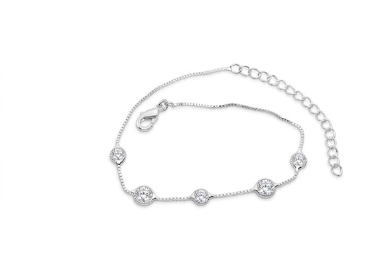 Pulseira Estação com Pontos de Luz em Zircônia