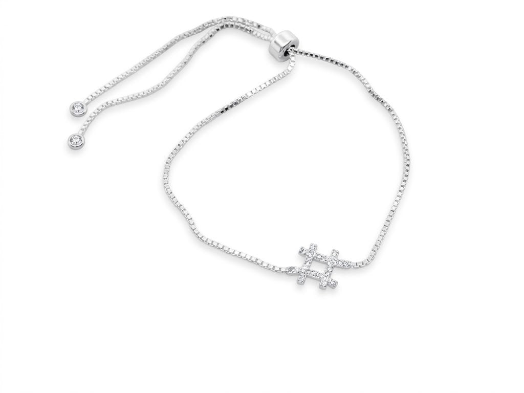 Pulseira Gravatinha Regulável com Cruz Cravejada