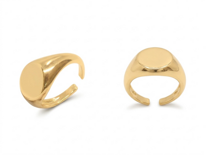 Anel Signet Regulável Topo Oval Liso