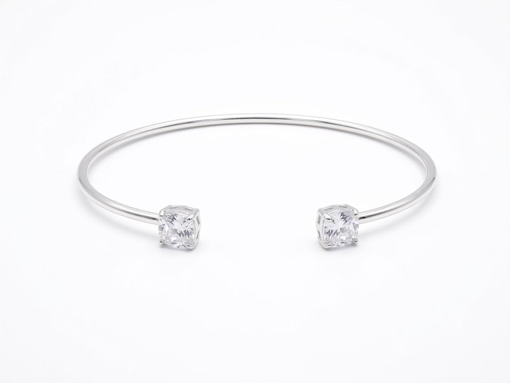 Bracelete Fino Aberto com Pontos de Luz